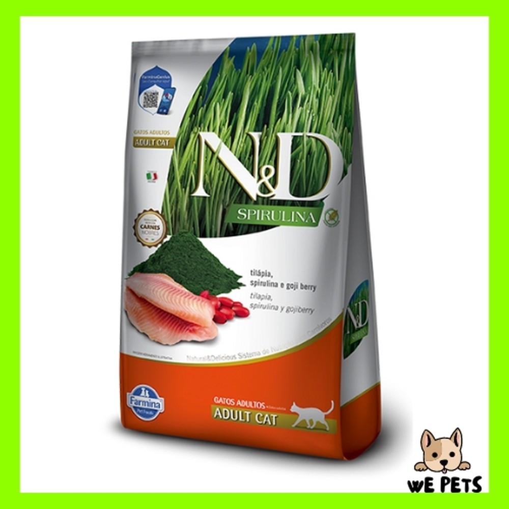 Ração 7Kg N&D Spirulina Gatos Adultos Tilápia 7Kg