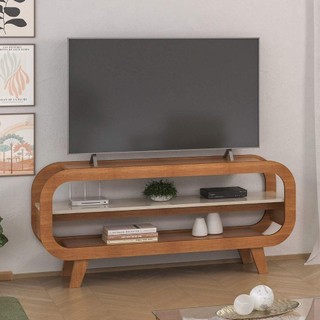 Rack Para Sala Tv 60 Théo Cinamomo/off White em Oferta na Shopee