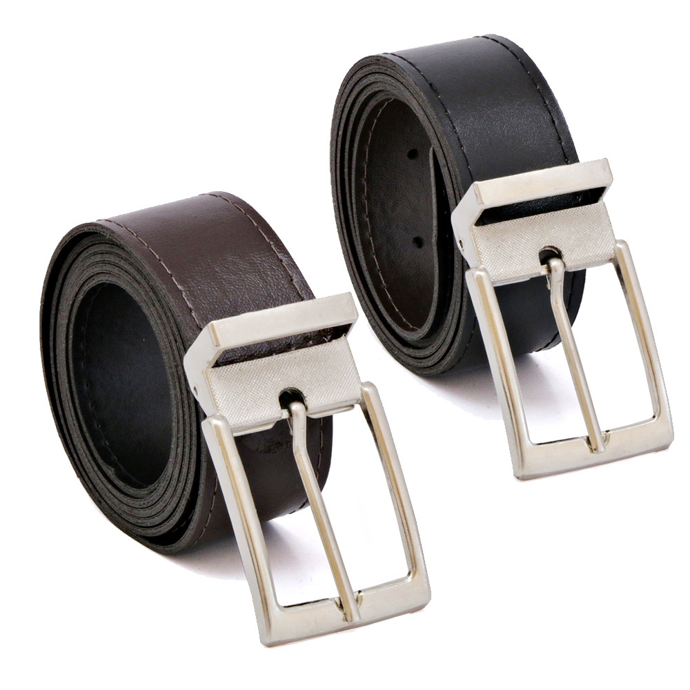 Kit 1.2.3  cinto social dupla face otima qualidade elegante top