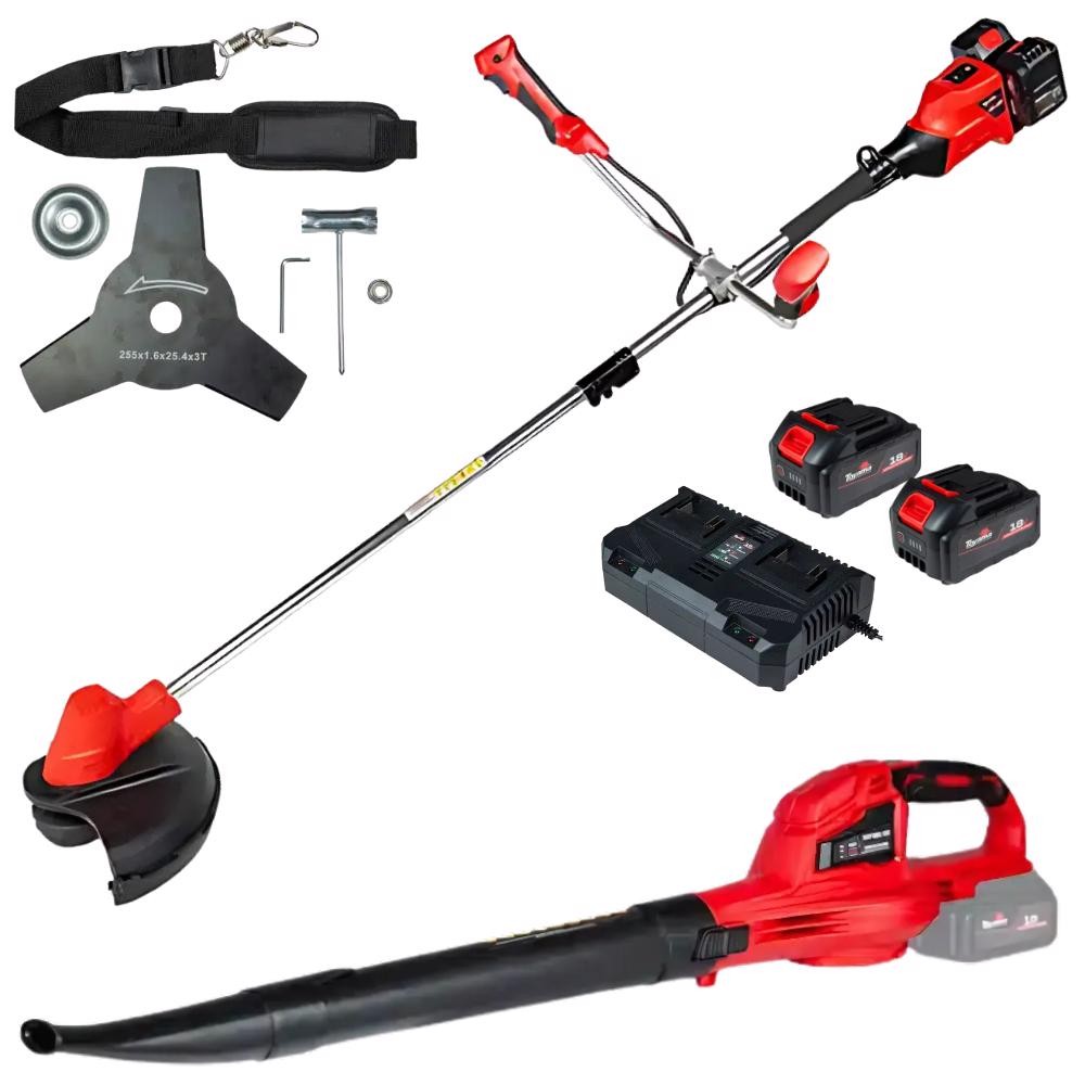 Roçadeira Lateral 12 POL 18V com Bateria e Carregador + Soprador 18V TBT18+18BC300-K TOYAMA - Home & Living