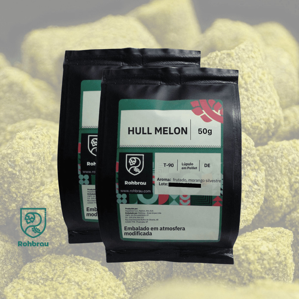 Lúpulo Hüll Melon em Pellet T90 - 100g Emb. Atmosfera Modificada