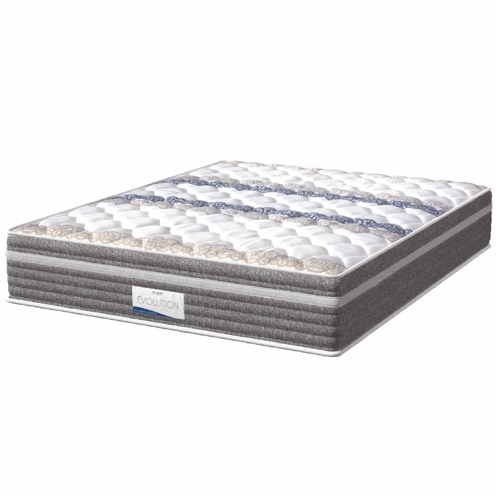 Colchão Casal Queen Molas Ensacadas Com Pillow Evolution 158x198x32cm Cinza/Branco Probel - Home & Living