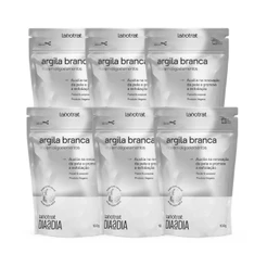 Kit 6 Argilas Branca Pó Esfoliante Facial Corporal Labotrat