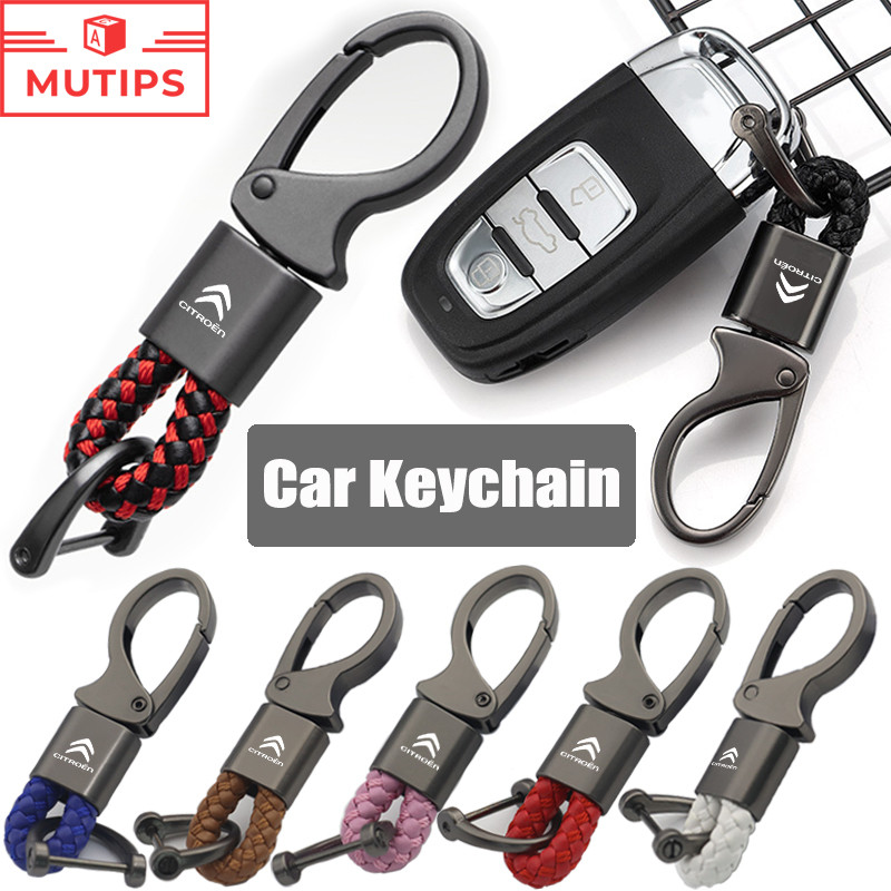 Citroen Carro Chaveiro De Couro Logotipo Do Microfibra Mão Tecido Corda Para c4 Cactus c5 c3 Aircross e-c4 DS5 DS7