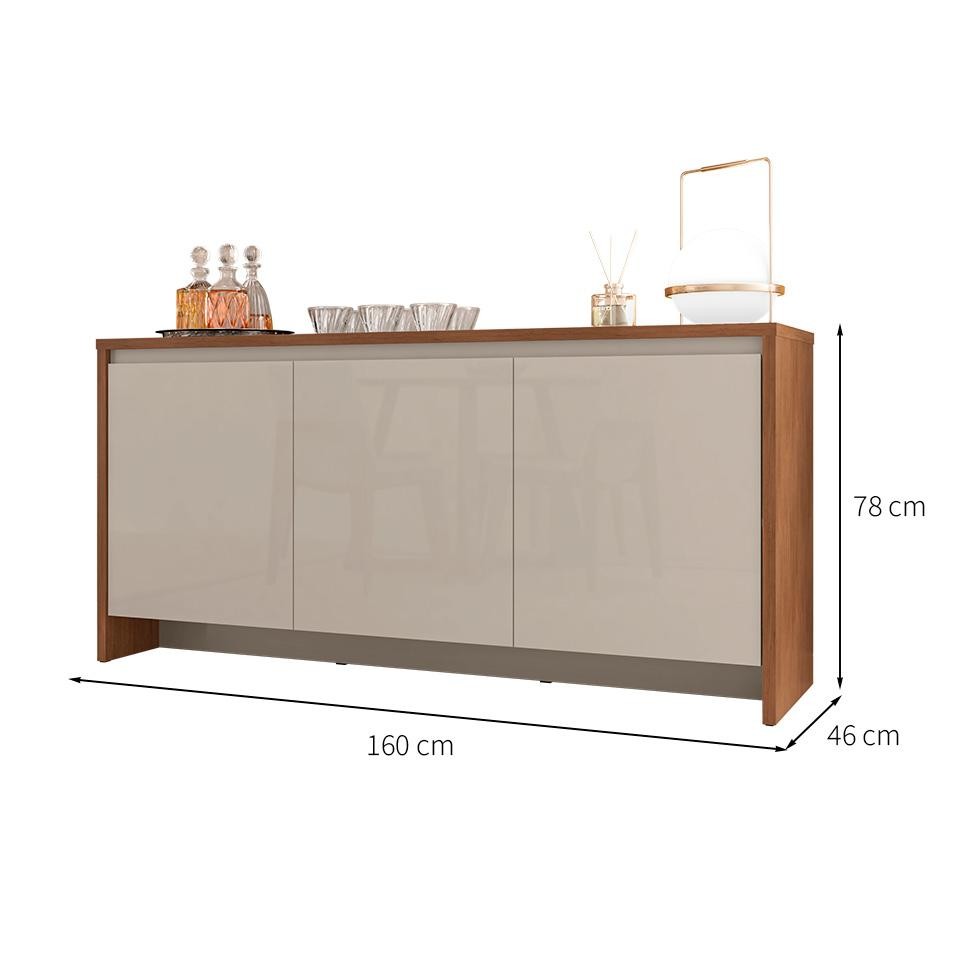 Detalhes do Buffet Madrid 3 PT 1 GV Cedro e Off White