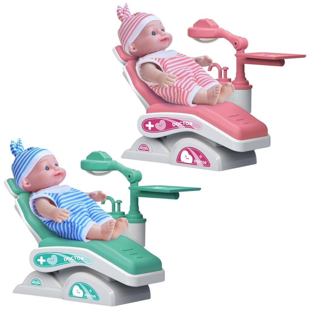 Brinquedo Boneca Doutor Dentista Com Acessórios Cadeira Ajustável Roupinha - Dm Toys em Oferta na Shopee