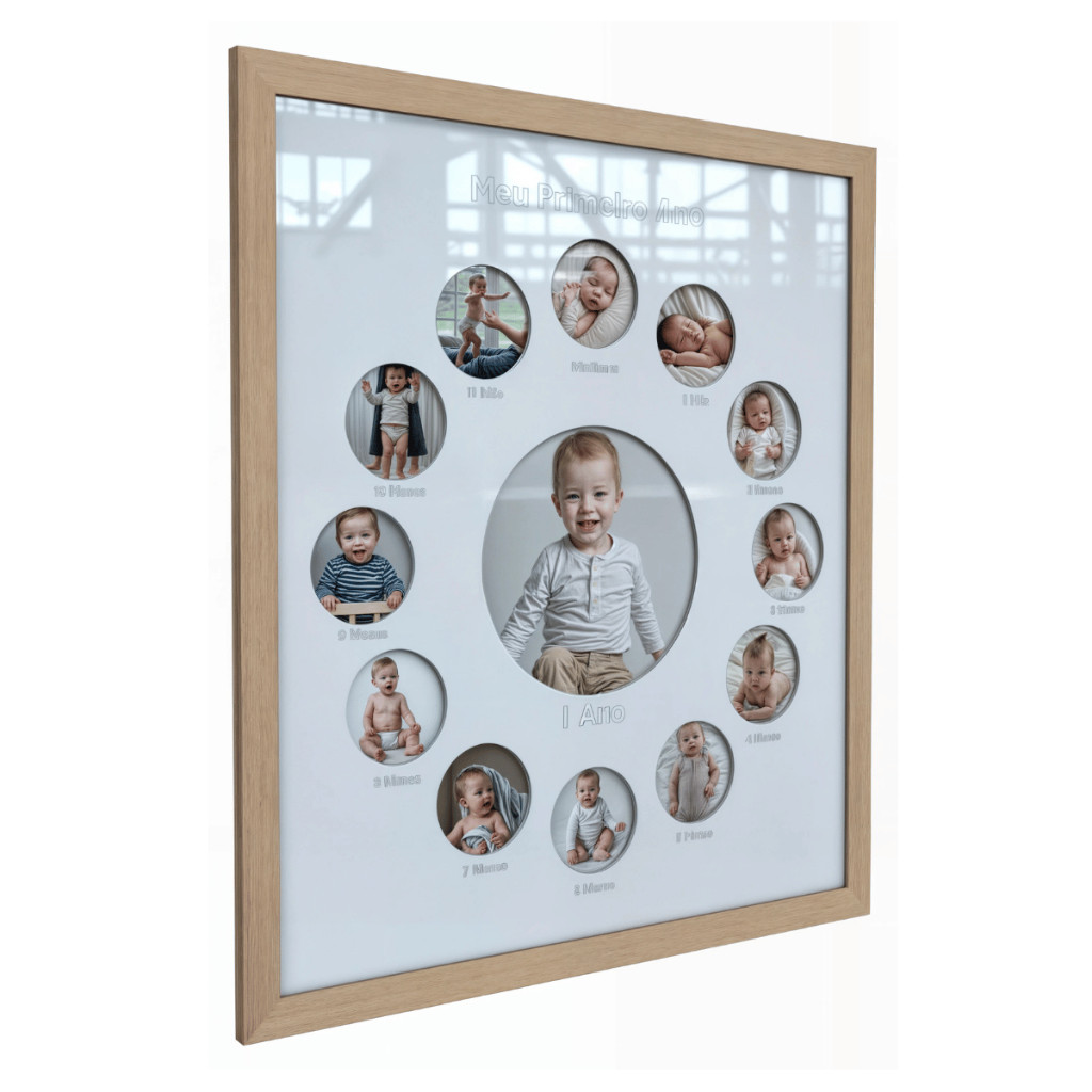 porta retrato 12 meses fotos crescimento  primeiro ano enfeite infantil decoração quarto d...