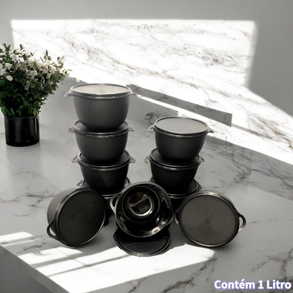 Bowl 500 ml_Kits com 6, 8 ou 10 potes para armazenamento de alimentos
