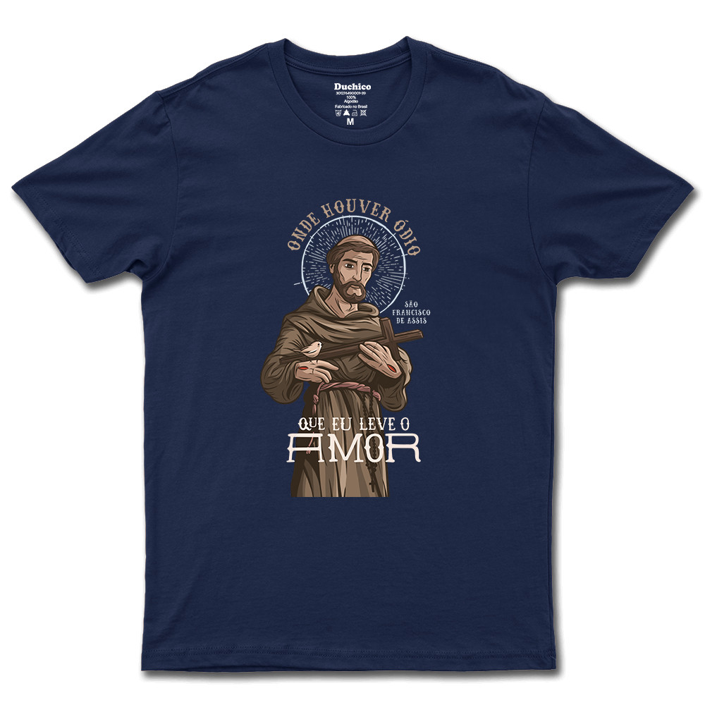 Camiseta São Francisco De Assis Oração Masculino E Feminino 100% Algodão em Oferta na Shopee