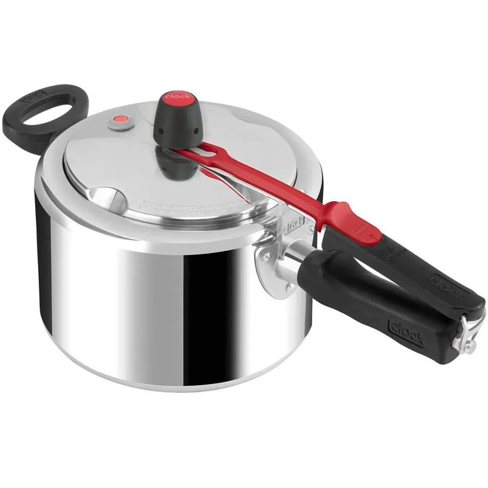 Panela de Pressão Clock+ em Alumínio Original Polida Fechamento Interno 3L