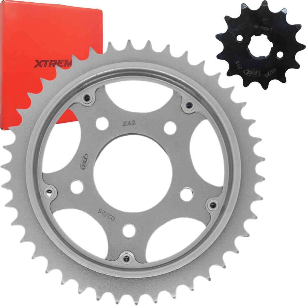 Kit Coroa Pinhão Honda Nx 200 1993 a 2002/ XR 200 1993 a 2002 Reforçado Vaz