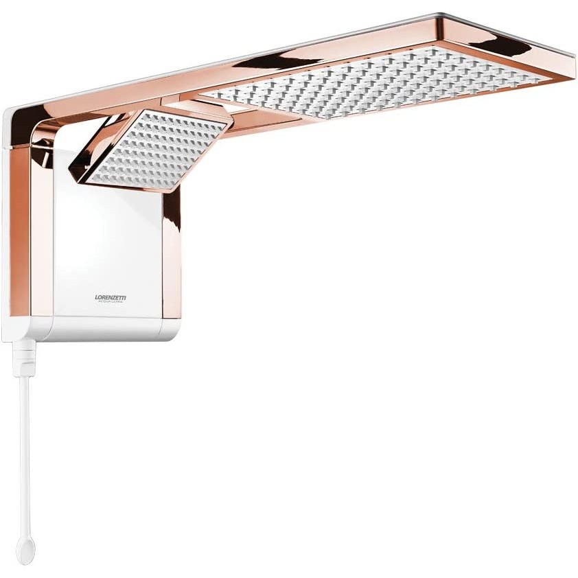 Chuveiro Elétrico Ducha Acqua Duo Rose Gold Branco 220V 7800w 6800w  Lorenzetti
