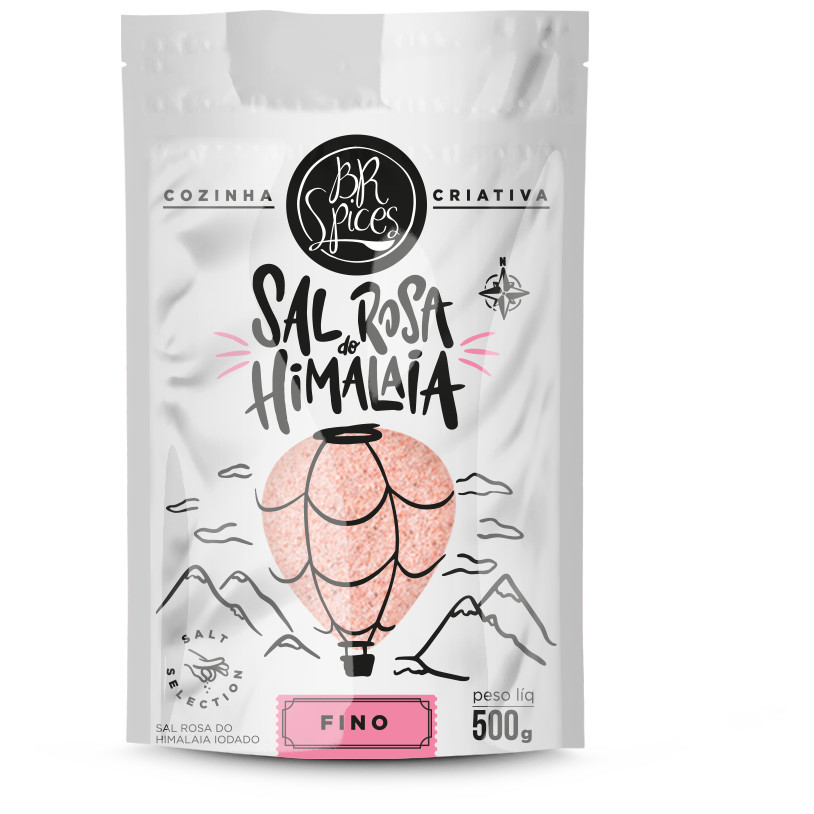 Sal Rosa do Himalaia Iodado Fino BR Spices Pouch 500G em Oferta na Shopee
