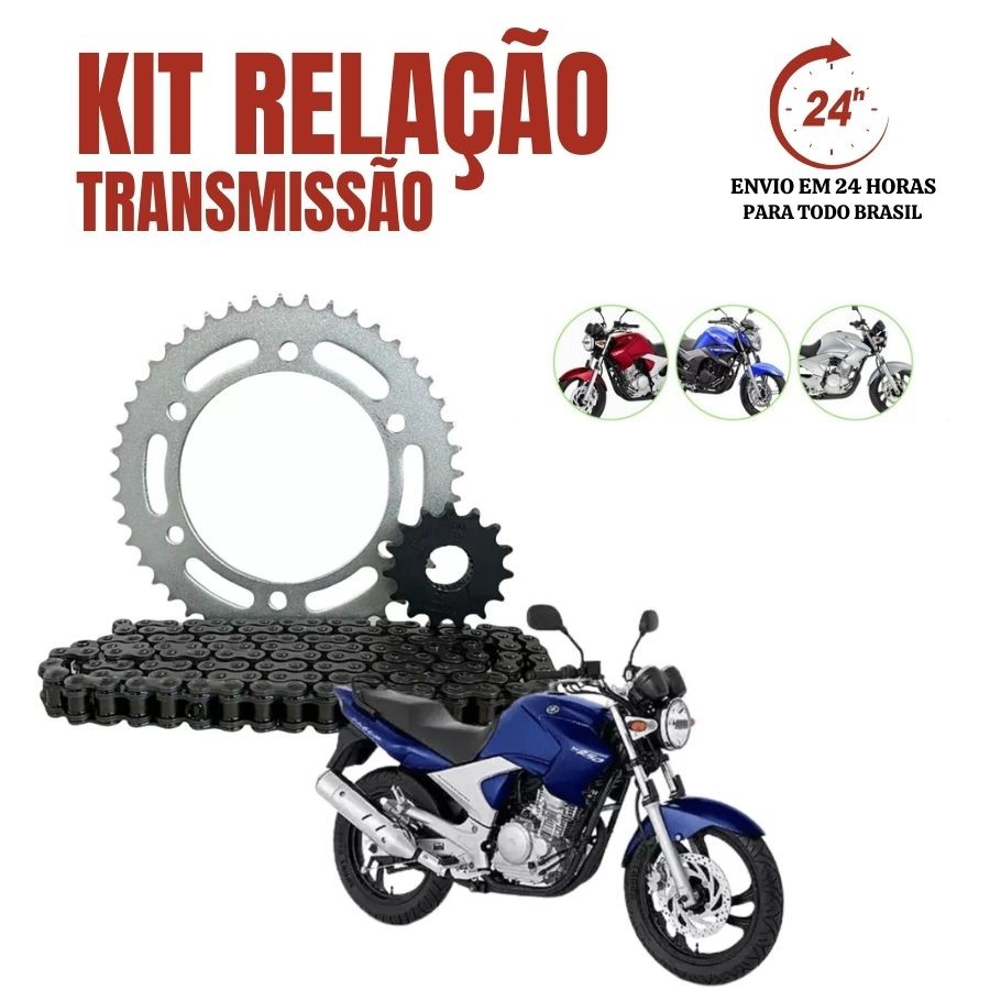Kit Transmissão Relação Fan 150 Titan 150,  Fan 125 , Titan 160 Fazer 250 2006 Ate 2017