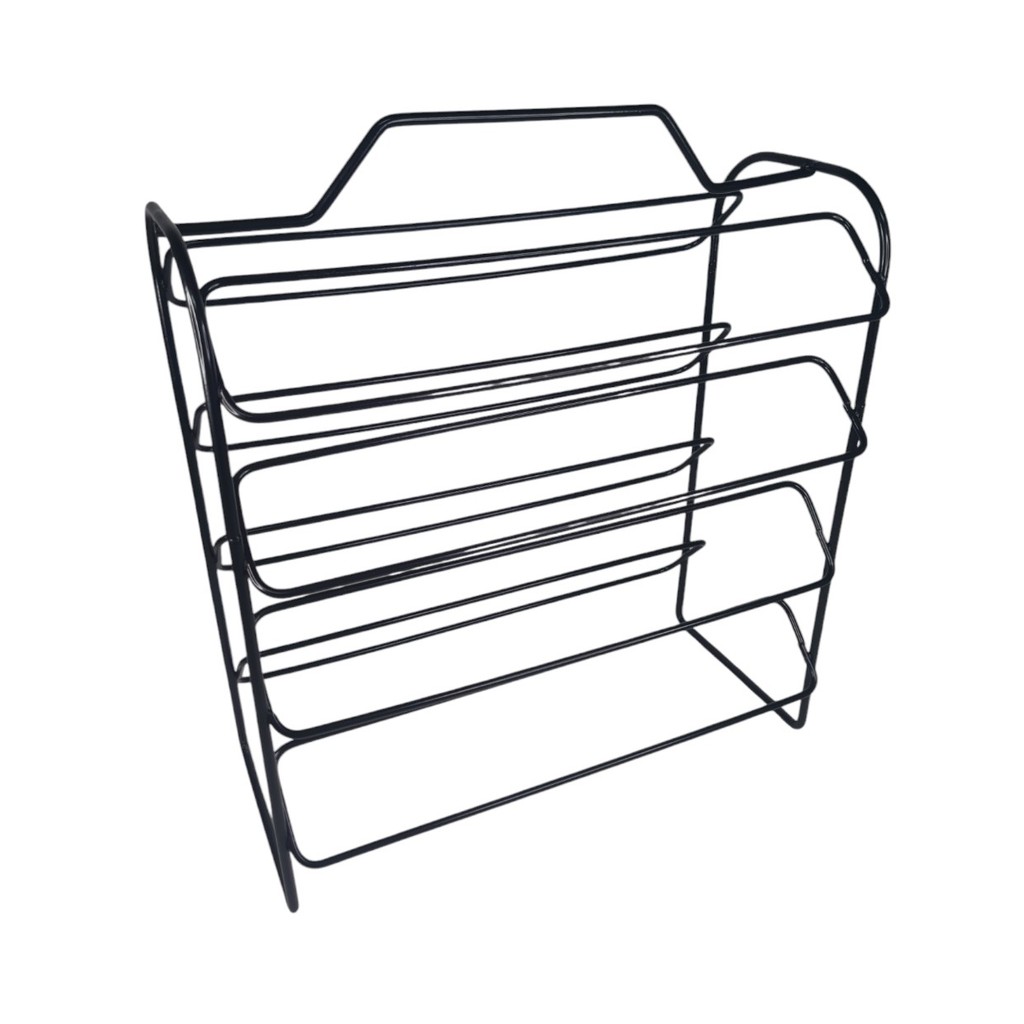 Suporte Porta 40 Capsulas 3 Corações Organizador Aramado Preto