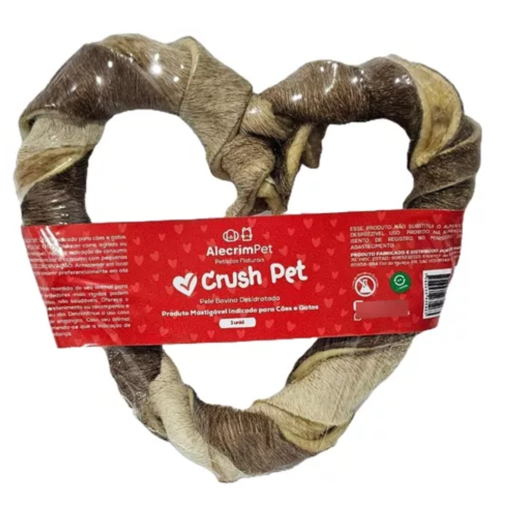 Crush Pet Pele Bovina Em Formato De Coração ALECRIM PET