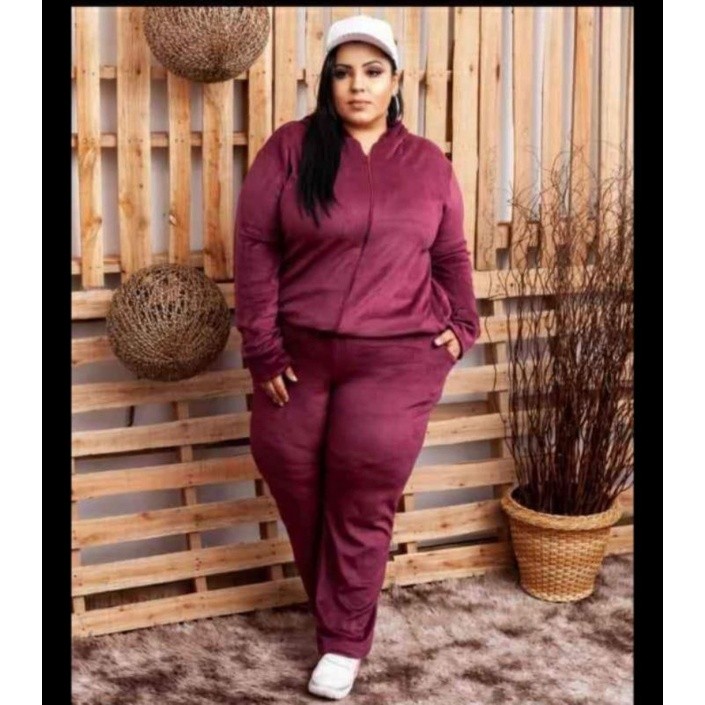 conjunto de frio  plush veludo plus size,conjunto femenino