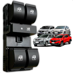 Comando Vidro Elétrico Quadruplo LED Branco Fiat Mobi Uno Strada Punto