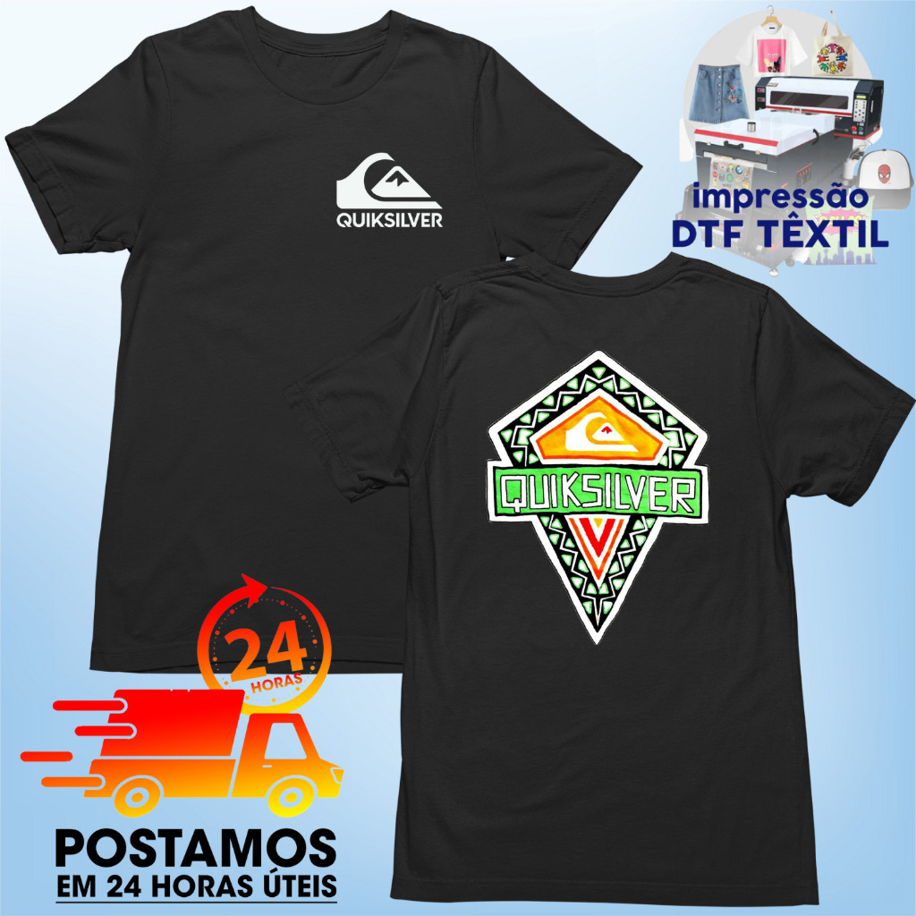 Camisa Masculina e Feminina Estampada Moda Surf Quiksilver Unissex Camiseta 100% Algodão.