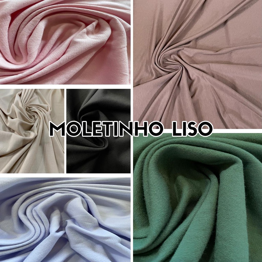 2 Metros Tecido Moletinho Liso - Moletinho de Viscose (2m x 1,80m)