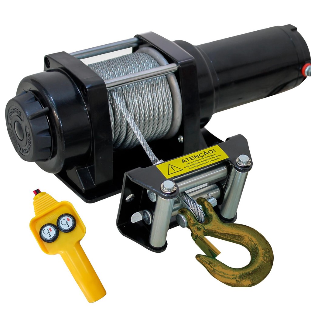 Guincho Elétrico 4500LB 2041 KG 12v para Quadriciclo Jipe Troller em Oferta na Shopee