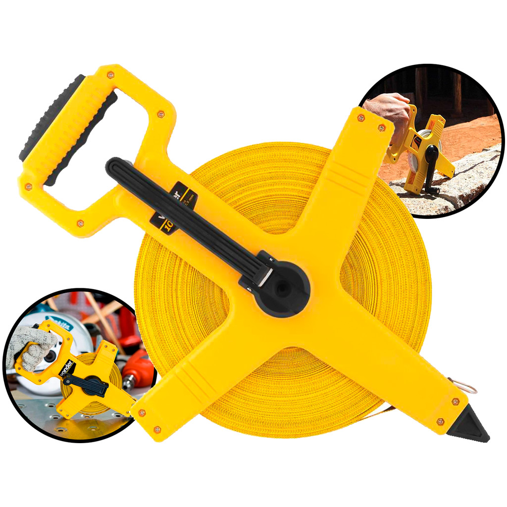 Trena Longa Fibra De Vidro Caixa Aberta 100 Metros P/ Construção Instalação Medições Com Manivela Vonder em Oferta na Shopee
