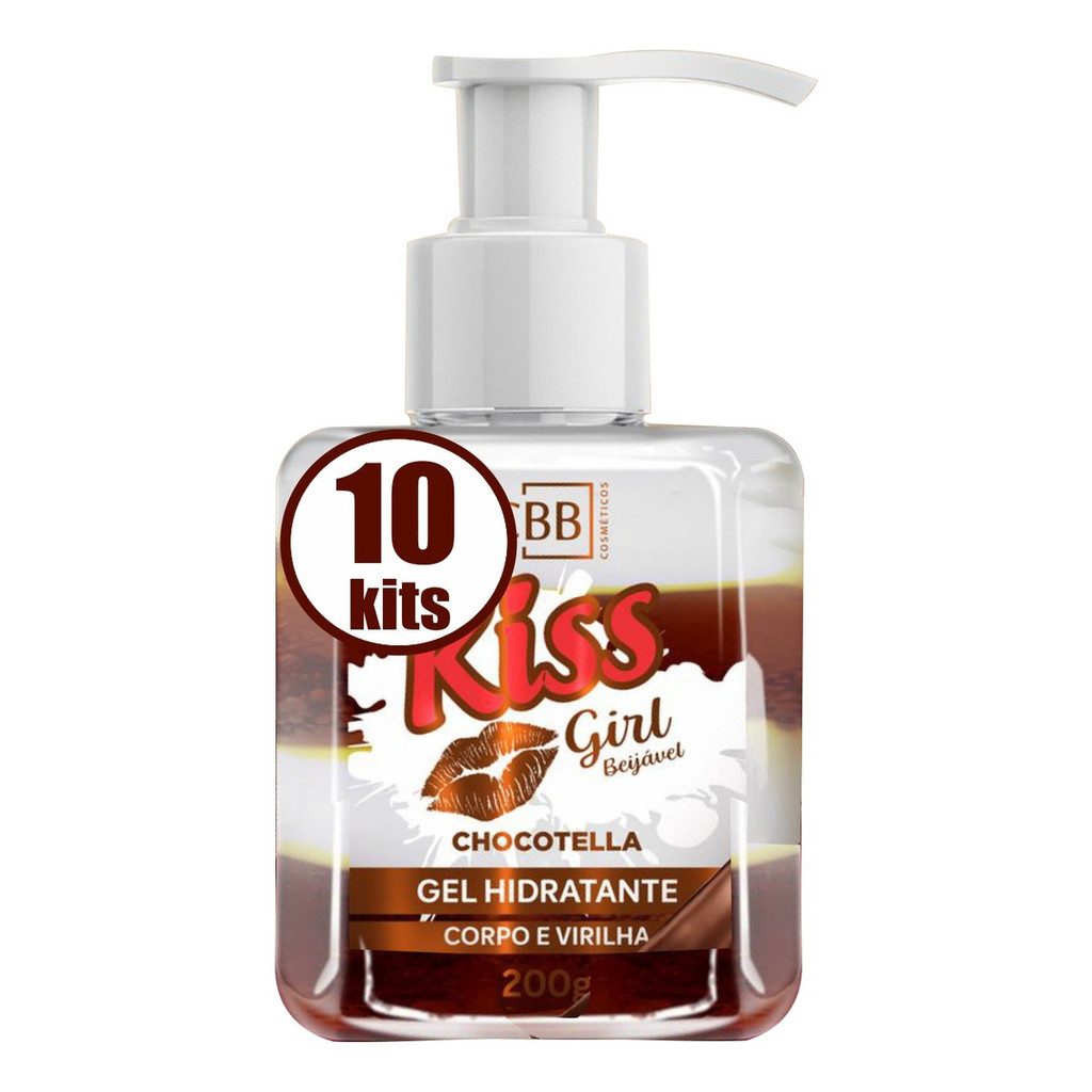 10 Gel Aromatizante Kiss Chocotella Girl Cbb Corpo Atacado
