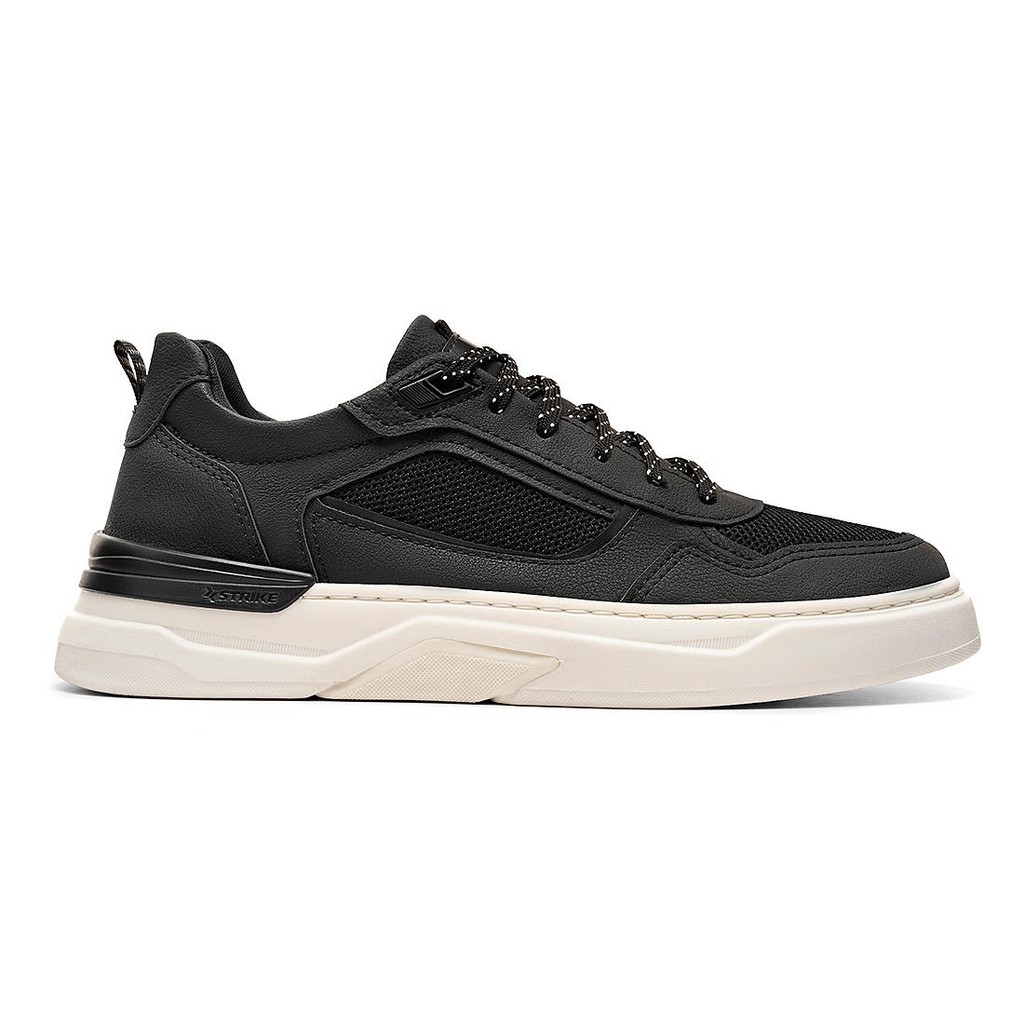 Tênis Casual Strike Space Masculino Estiloso Branco Preto