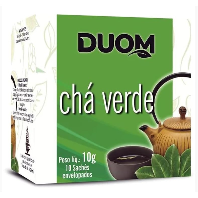 Chá 10 Sachê Duom Chá Verde Quente ou Frio 10g