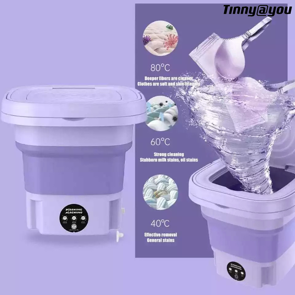 Mini máquina de lavar roupa dobrável portátil moderna máquina de lavar automática roupa interior viagem bivolt