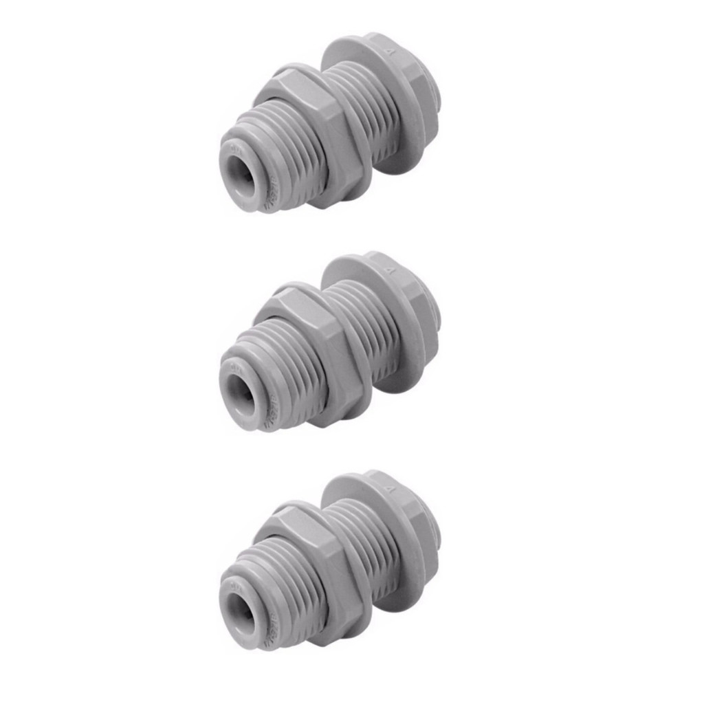 Kit 3 Conexao rapida uniao anteparo tubo 3/8" X tubo 3/8"