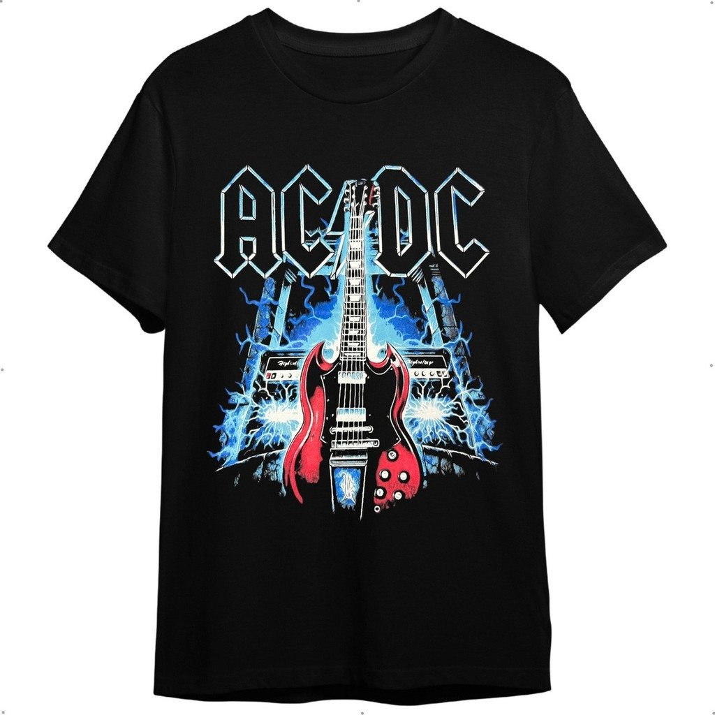 CAMISETA-INF-ADUL-PLUS-ROCK-ROLL-ACDC-AC-DC-GUITARRA-FENDER