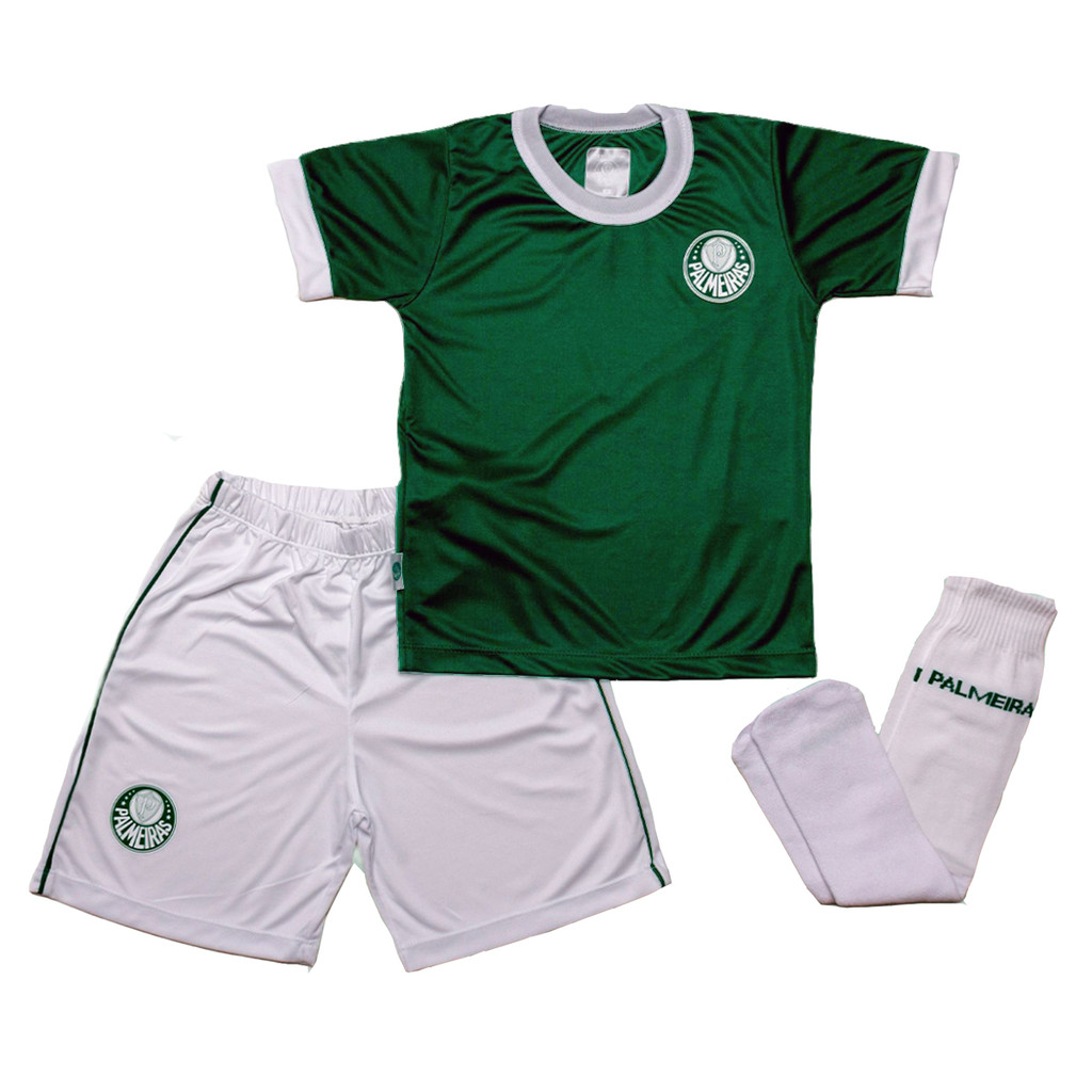 Conjunto Infantil Palmeiras Camisa Shorts Meia Oficial Artilheiro Revedor