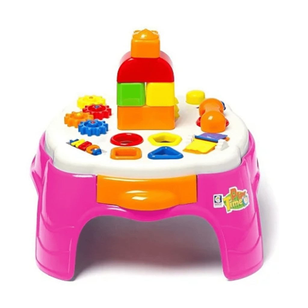 Mesa Atividades Infantil Play Time Rosa Cotiplas-2049