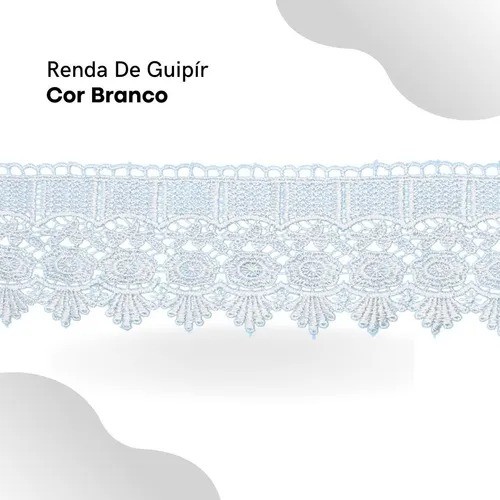 Renda Guipir CHL-431 8.5 Cm -  Rolo C/13.7 Metros Cor:Branco