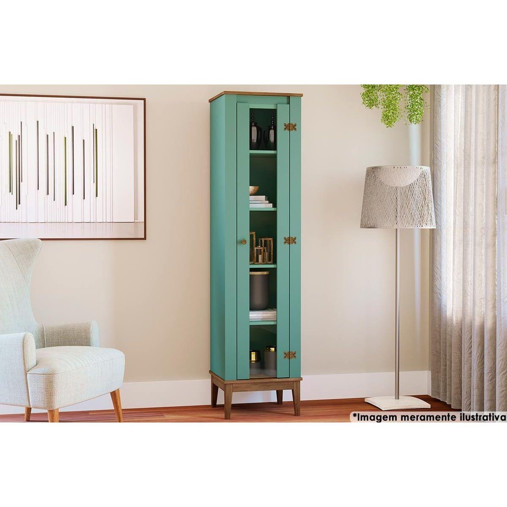 Cristaleira Sala Jantar MB 1017 1 Porta Freijo/Oliva - Movelbento - Home & Living