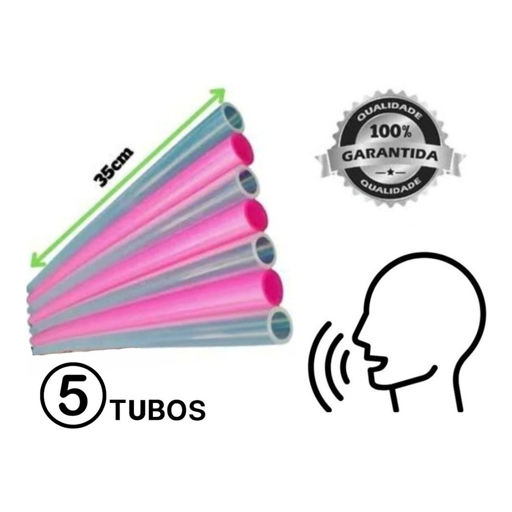 Kit 5 Tubo Ressonância Lax Vox Exercício Vocal Silicone 35cm em Oferta na Shopee