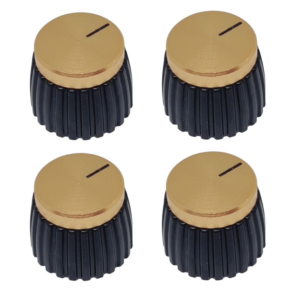 Kit 4 Knob Amplificador Estilo Marshall Dourado Gold ABS