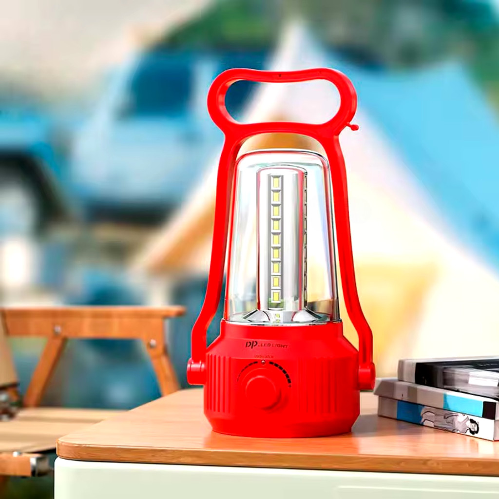 Lampião DP Led Recarregavel Potente 1800mah Ajuste De Claridade Com Alça E Gancho Para Pendurar