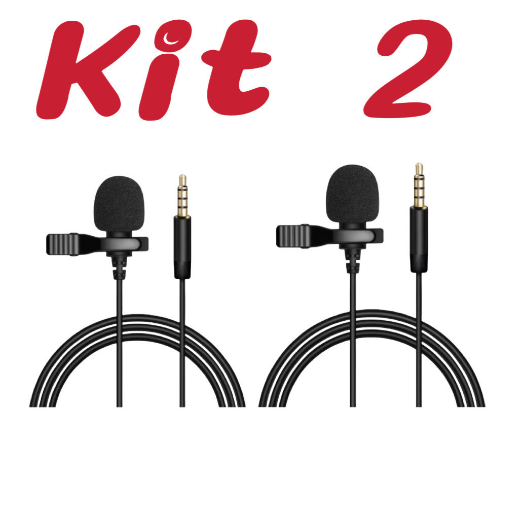 Kit 2  Mini Microfone De Lapela Profissional P/ Celular Android ios JH-043