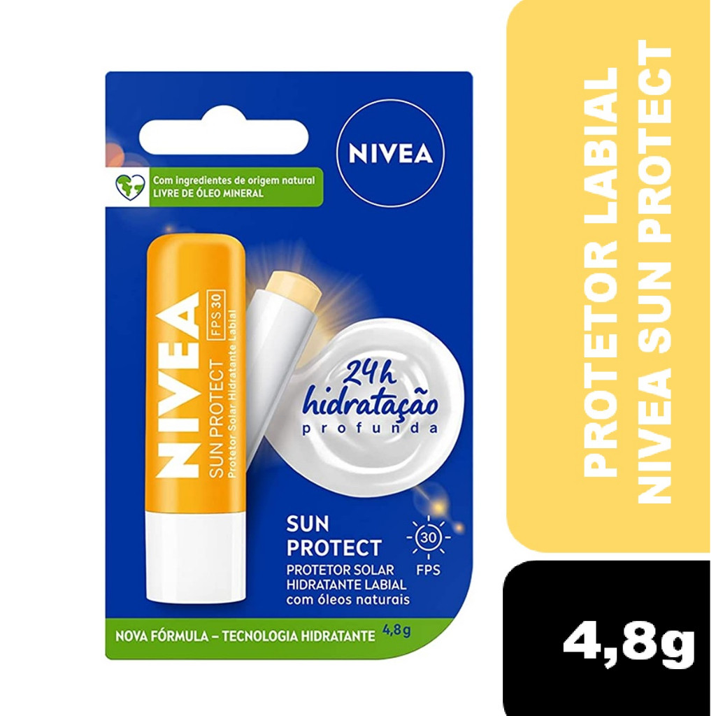 Protetor Solar Hidratante Labial Nivea Sun Protect Alta Proteção FPS 30 - 4,8g