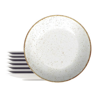 Kit 8 Pratos Raso 25cm Porcelana Tramontina Rustico Decorado Jantar Refeição em Oferta na Shopee