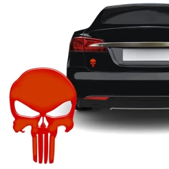 Adesivo Caveira O Justiceiro Vermelho Refletivo Carro Moto