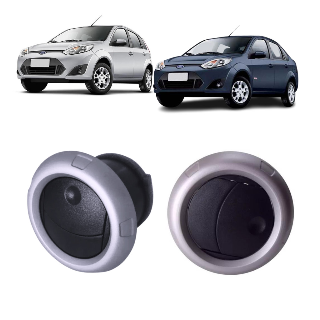 PAR DIFUSOR AR CENTRAL E LATERAL FIESTA 2008 2009 2010 2011 2012 2013 2014 PRATA