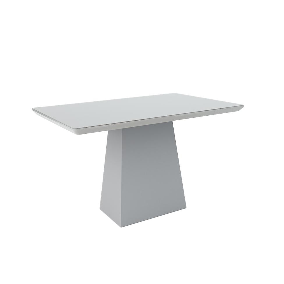 Mesa de Jantar Retangular com Tampo de Vidro Bárbara Off White 135 cm - Home & Living