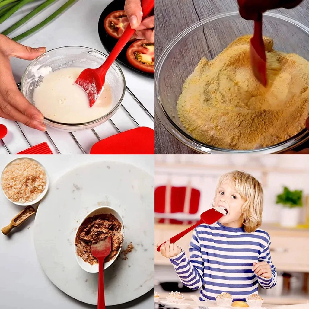 Utensilio Espatula Colher 27x6.5Cm Raspadora Pao Silicone Resistente Decorativa De Cozinha Multiuso