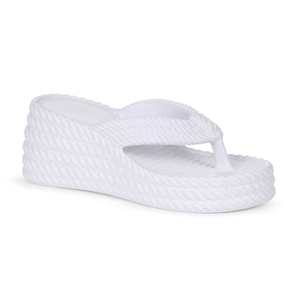 Sandália Brizza Arezzo Tamanco Plataforma Marrocos Sun Branco - Feminino em Oferta na Shopee
