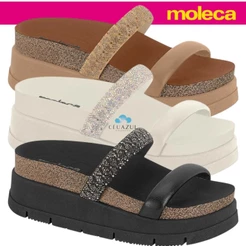 Tamanco Sandália Flatform Feminina Plataforma Moleca Brilho Estilosa Confortável Calce Fácil