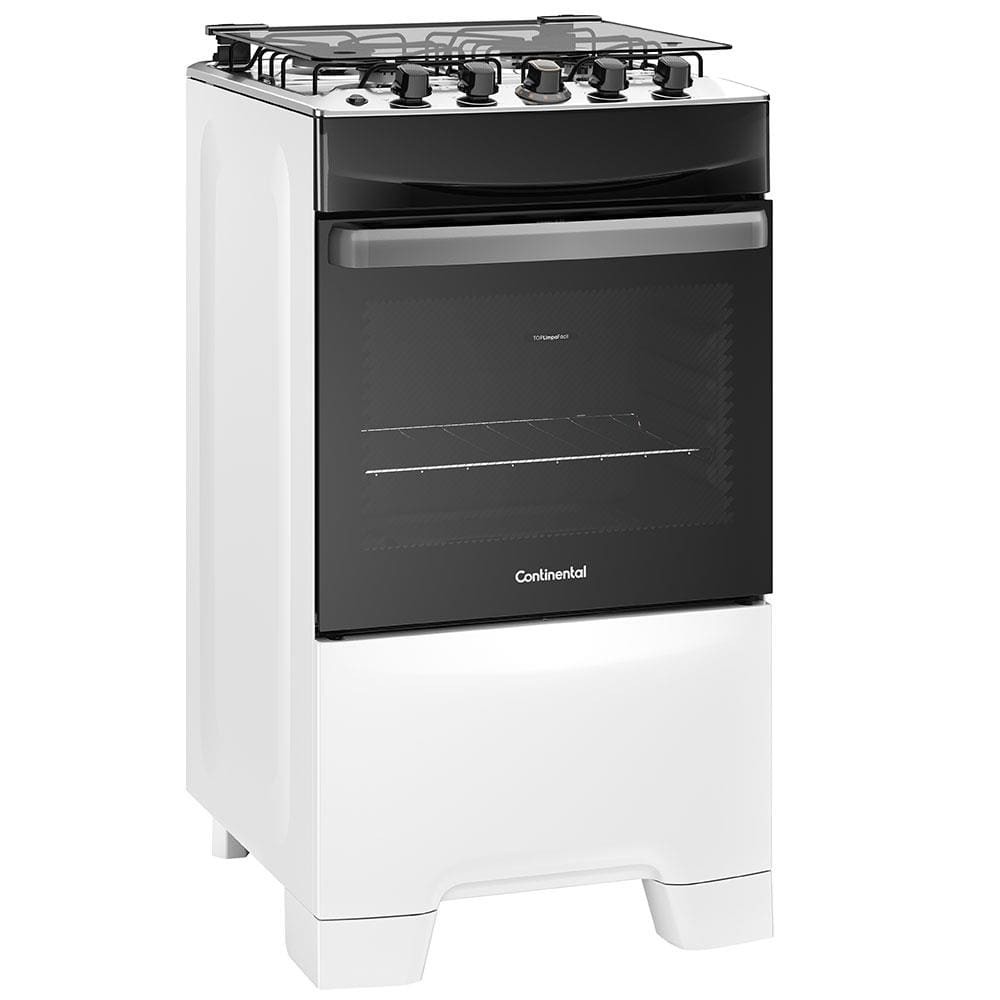 Fogão Continental 4 Bocas FC4IB com Mesa de Inox, Bivolt – Branco