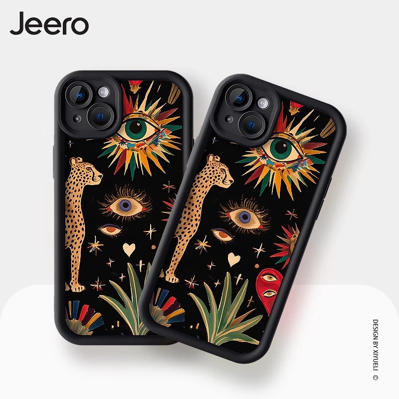 Capinha Capa Resistente A Choques De Padrão de leopardo Iphone 11 12 13 14 15 16 PRO MAX 1...